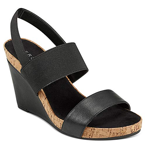 Aerosoles womens Putnam Wedge Sandal, Black, 7 US