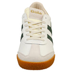 Gola Women's Elan Leather Sneaker, White/Evergreen/Bone, 7.5