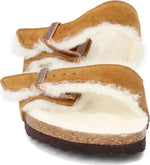Birkenstock Women's Arizona Shearling Sandals, Mink, Tan, 10 Medium US