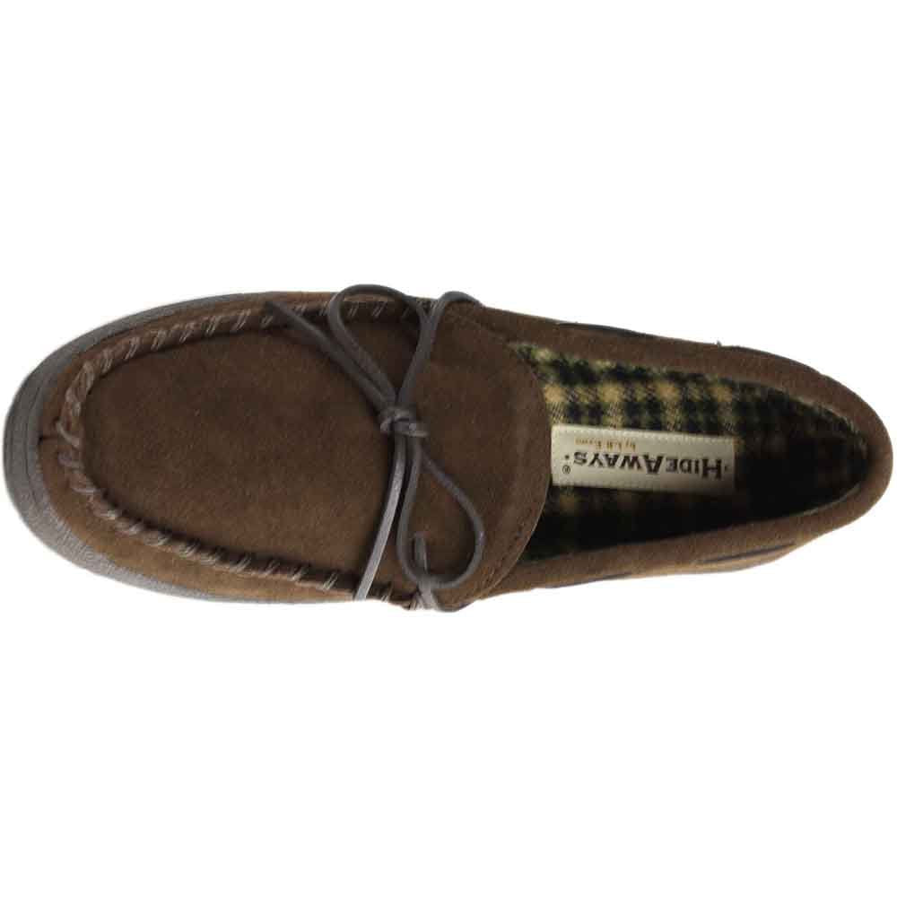 L.B. Evans mens Marion Moccassin slippers, Chocolate, 12 X-Wide US