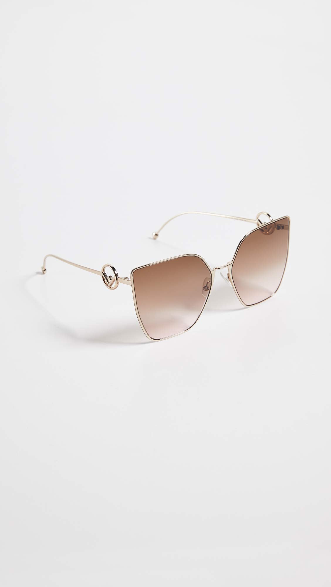 Fendi Women's Oversized Cat Eye Sunglasses, Pink Gold, One Size