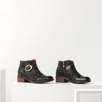 Spring Step L'Artiste Women's Georgiana Leather Combo Bootie Black Multi EU 38 / US 7.5-8