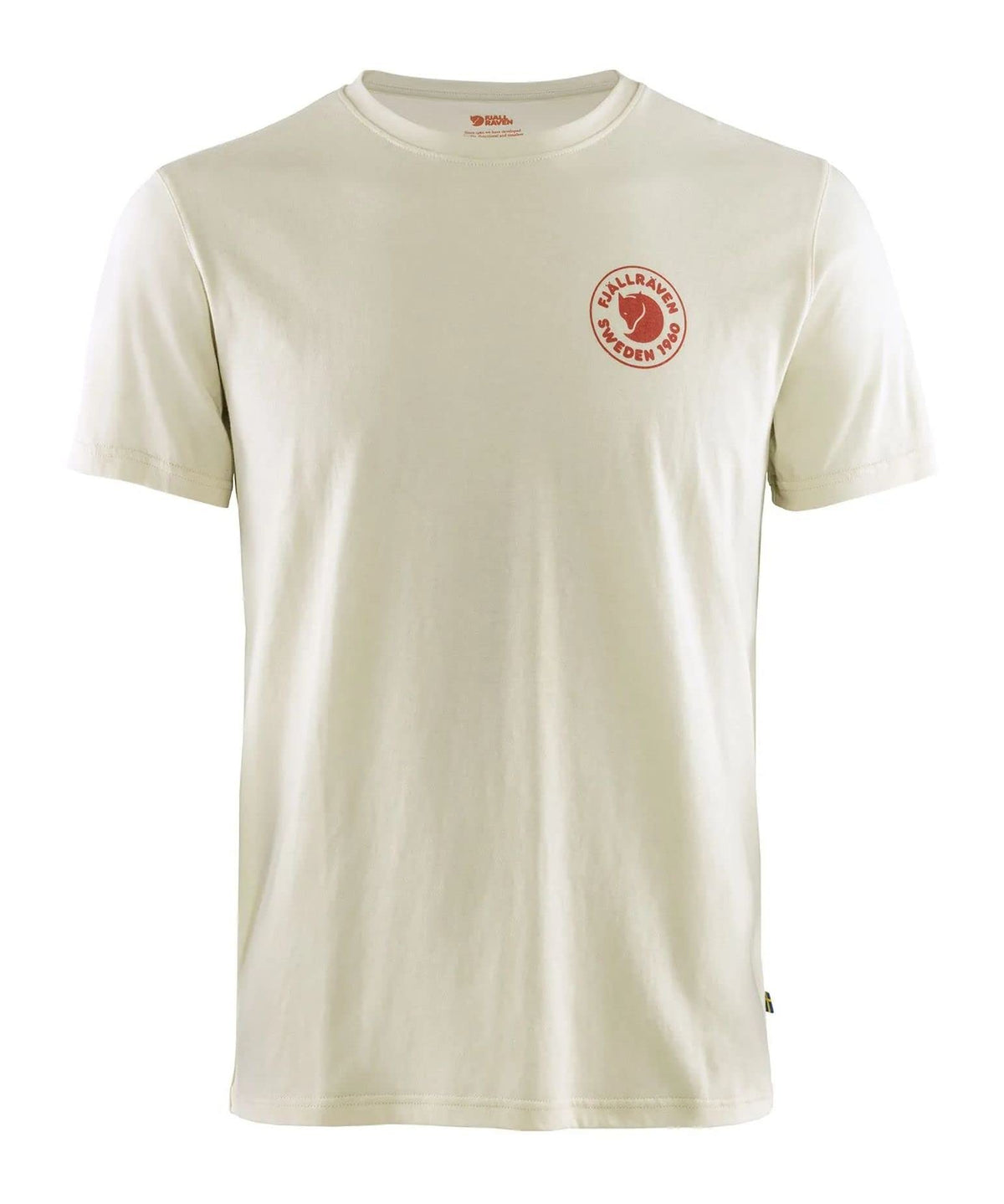 Fjällräven 1960 Logo T-Shirts for Men Offers Crew Neckline, Soft Cotton Construction, and Screen Print Graphic at Front Chalk White MD One Size