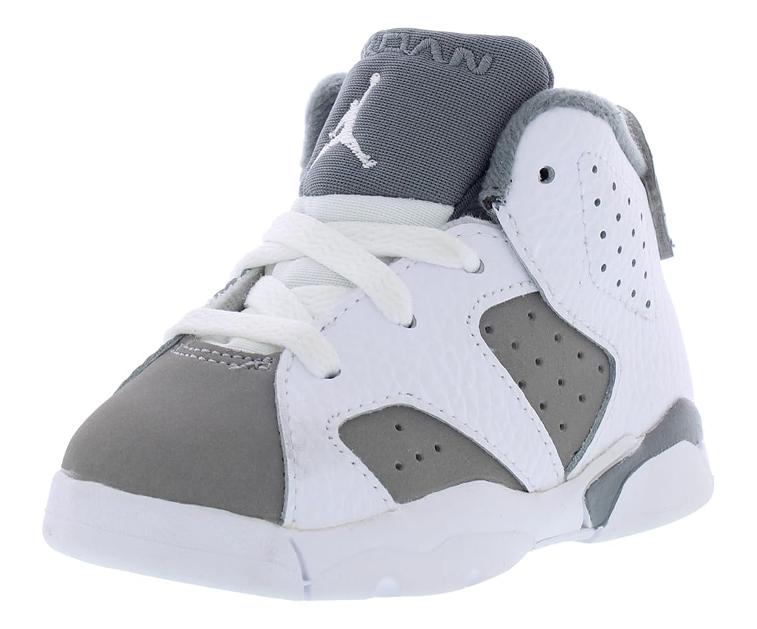 Jordan Baby Boy's 6 Retro (Infant/Toddler) White/Medium Grey/Cool Grey 9 Toddler M