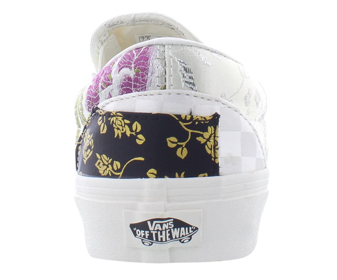 Vans Women's UA Classic Slip-On, Patchwork/True White, 8 Medium US