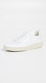 Veja Men's V-10 Sneakers, Extra White/White, 10 Medium US