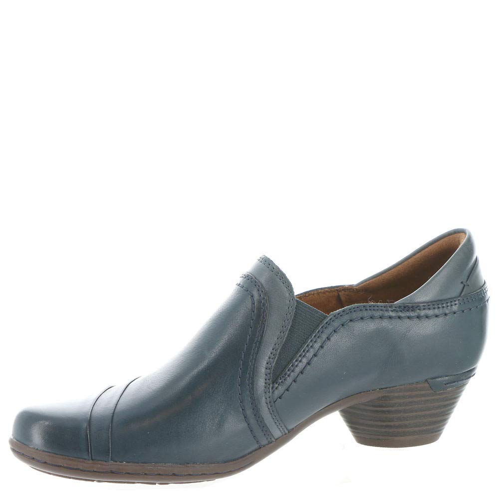 Cobb Hill Laurel Slip-on Women's Heeled Sandal Blue Leather - 9 Medium