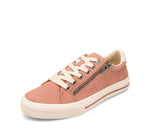 Taos Z Soul Women’s Sneaker - Stylish Platform Sneaker with Removable Footbed, Arch Support, Premium Cushioning, Lace-Up Adjustability, and Easy Access Zipper Clay/Cream Distressed 11 W US