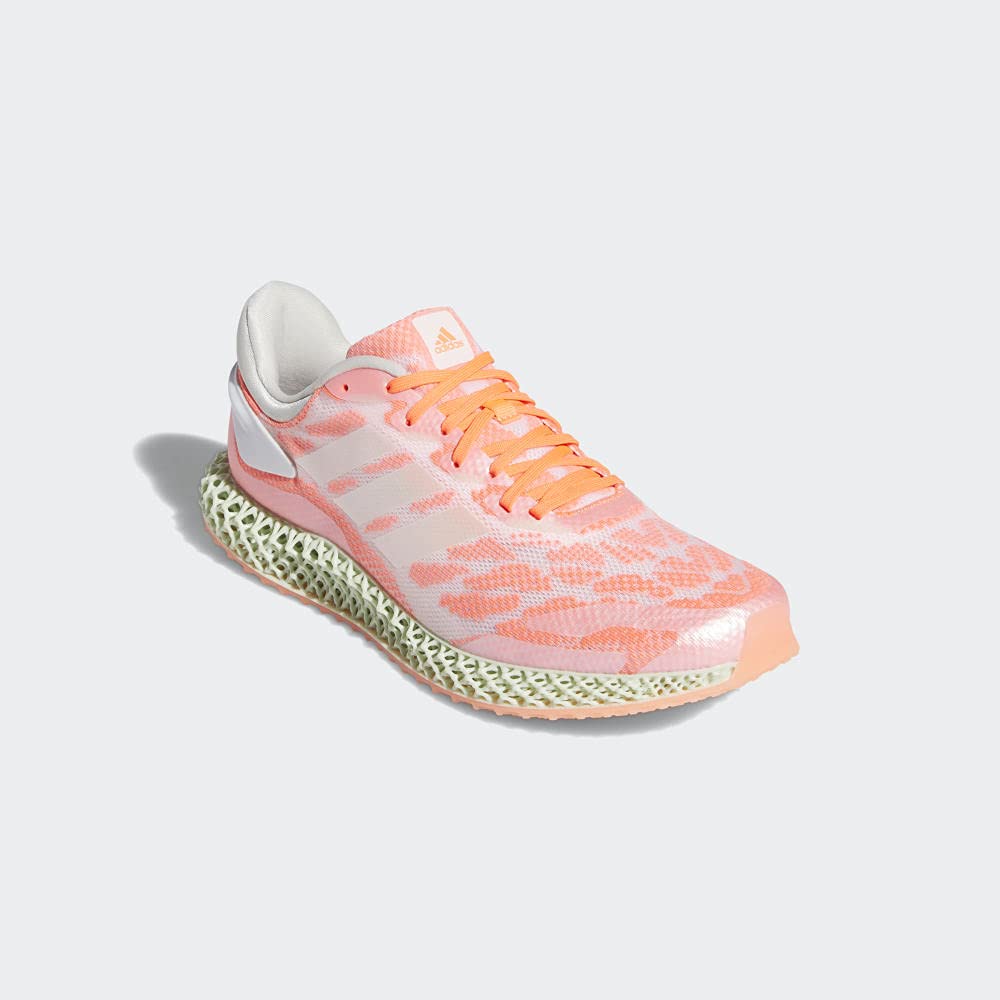 adidas Men's 4D Run 1.0 Cloud White/Signal Coral FW6838 (Size: 12)