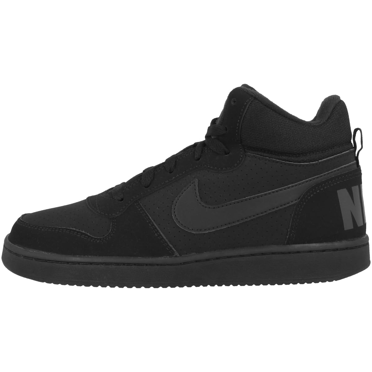 Nike Youths Court Borough Mid Black Nubuck Trainers 35.5 EU