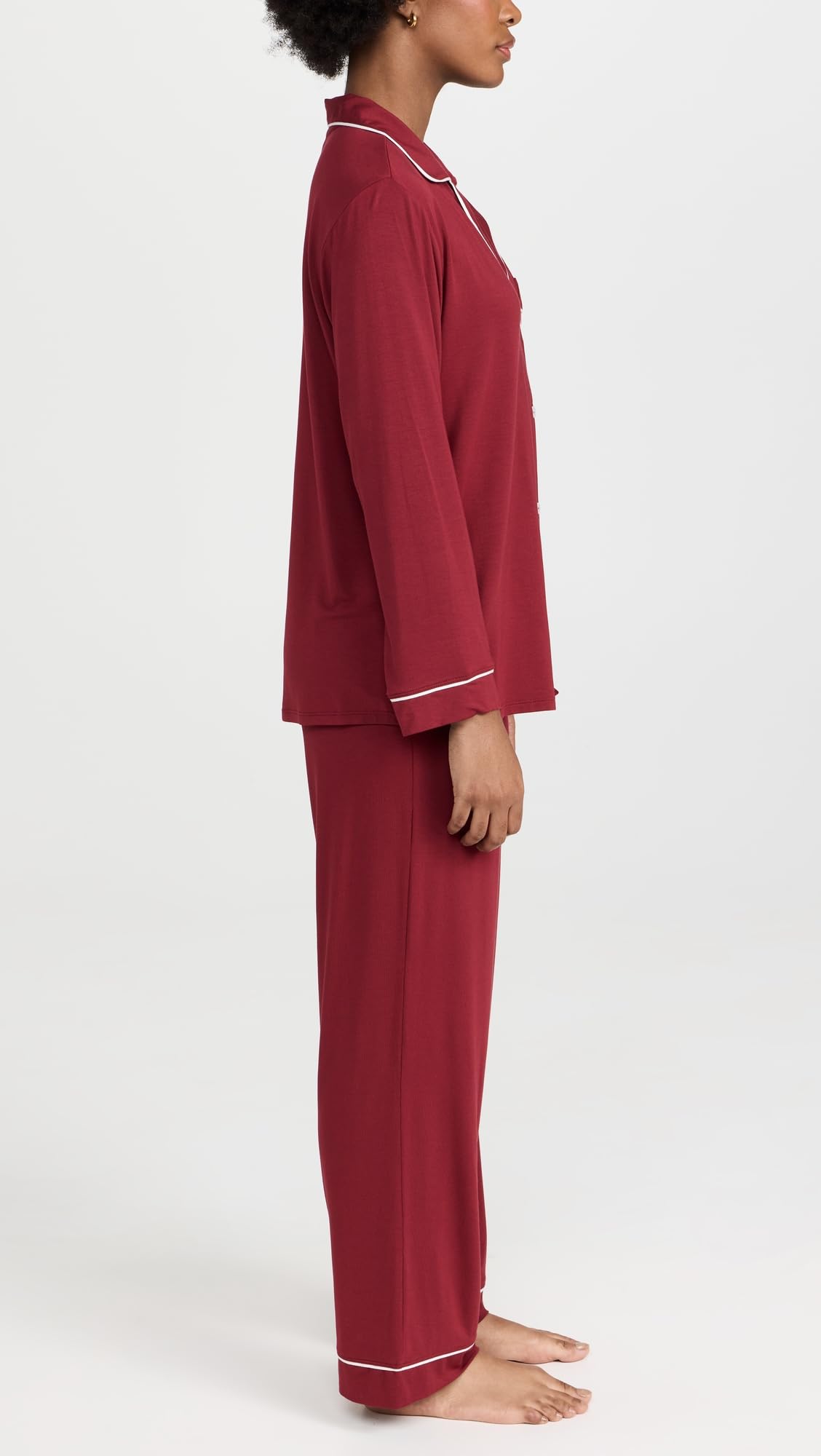 Eberjey Gisele Classic Women's Pajama Set | Long Sleeve Button Down Shirt with Front Pocket, Shorts with Elastic Waist | Super Soft Lightweight Breathable Modal Jersey Fabric Sleepwear