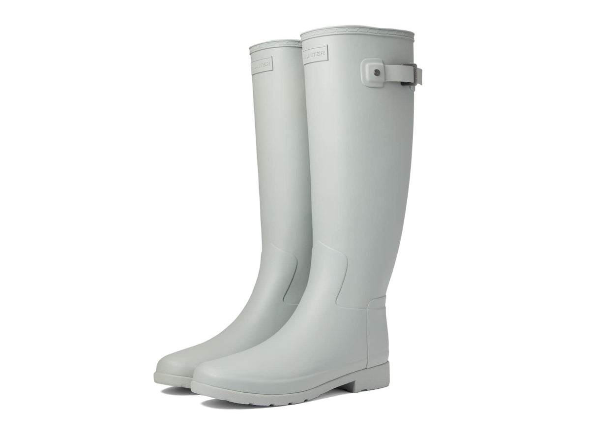 Hunter Original Refined Rain Boots for Women - Woven Nylon Lining, Cushioned Footbed, and Waterproof Shell Ice Grey 8 M