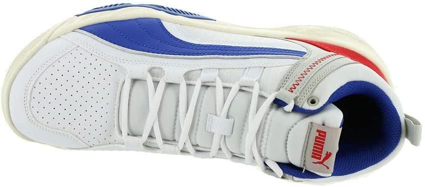 PUMA Rebound Future Evo Men's Basketball 9 D(M) US White-Surf The Web-High Risk Red-Grey