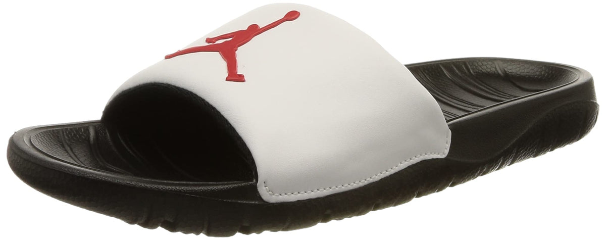 NIKE Men's Slide Basketball Shoe, Black Univ Red White, 14
