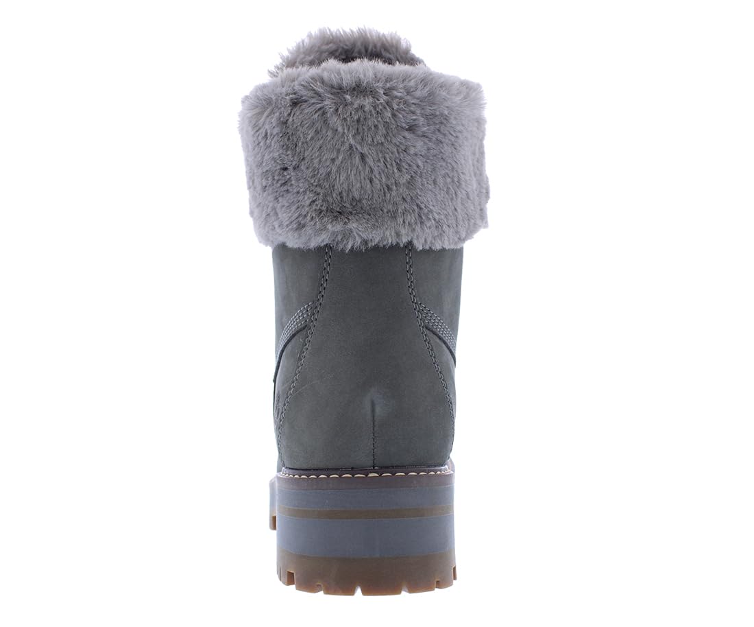 Timberland Courmayeur Valley 6" Faux Fur Waterproof Medium Grey Nubuck 8.5 B (M)