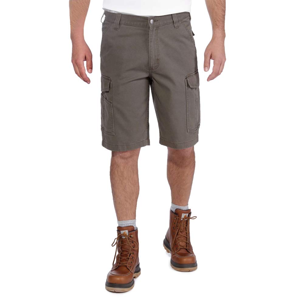 Carhartt mens Rugged Flex Relaxed Fit Canvas Work Cargo Shorts, Tarmac, 34 US