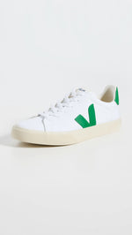 Veja Men's Campo Canvas Sneakers, White/Emeraude, 9.5 Medium US