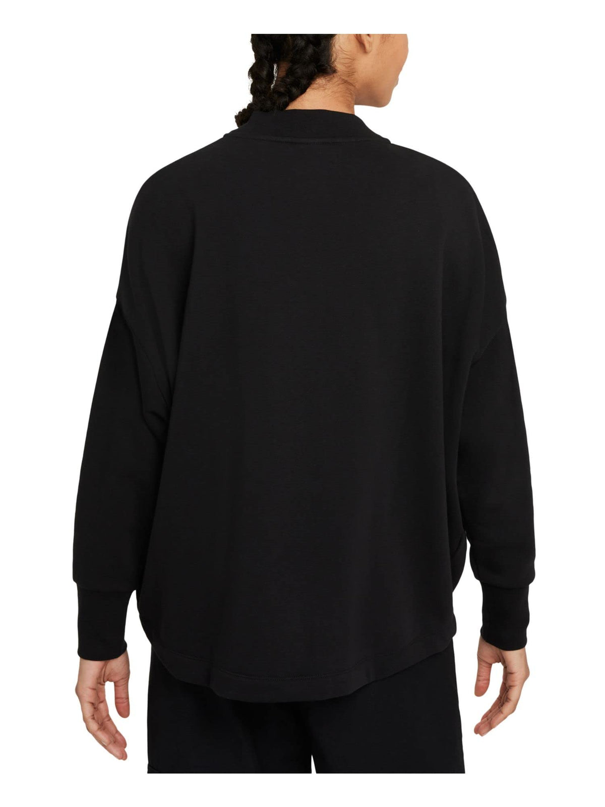 Nike Womens Black Stretch Pocketed Zippered Cuffed Ribbed Relaxed Fit Long Sleeve Mock Neck Zip Up Jacket S