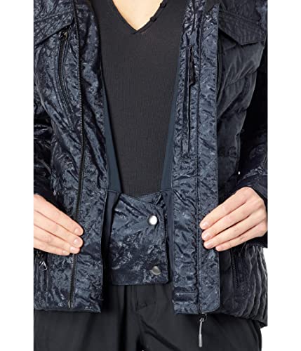 Obermeyer Devon Down Jacket for Women - Full Front Zipper Closure With Fleece Chin Warmer, Chic and Gorgeous Down Jacket Black Frost 2 One Size