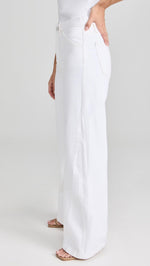 FRAME Women's Le Baggy Palazzo Jeans, Au Natural Clean, White, 28