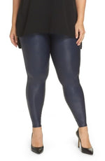 Spanx Womens Faux Leather Leggings for Women Tummy Control Night Navy 2X - Regular 30