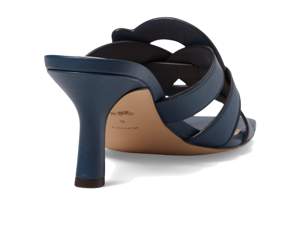 Coach Tillie Leather Sandal Dark Denim 8 B (M)