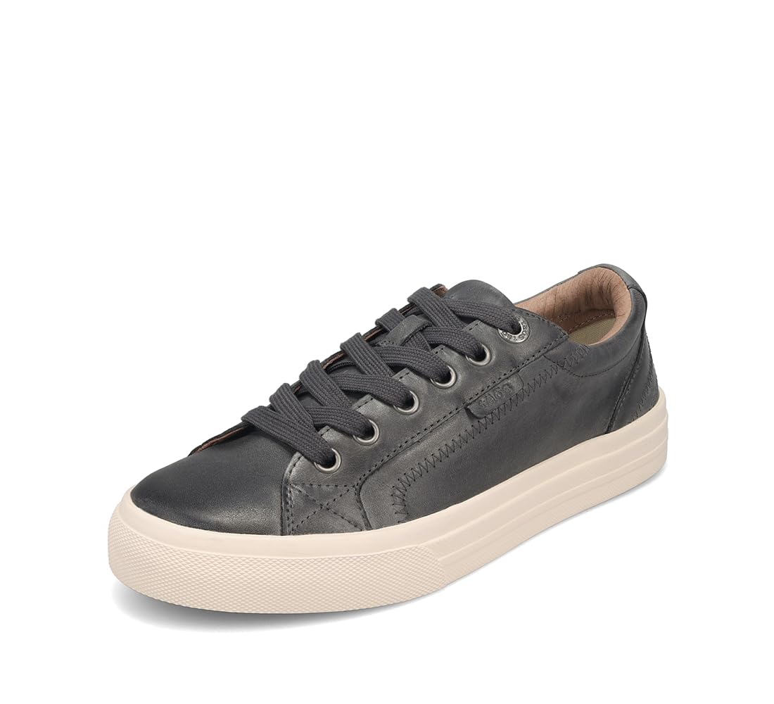 Taos Plim Soul Lux Women's Sneaker - Soft Premium Leather Lace Up Sneakers with All Day Walking Comfort and Support Steel 9.5 (M) US