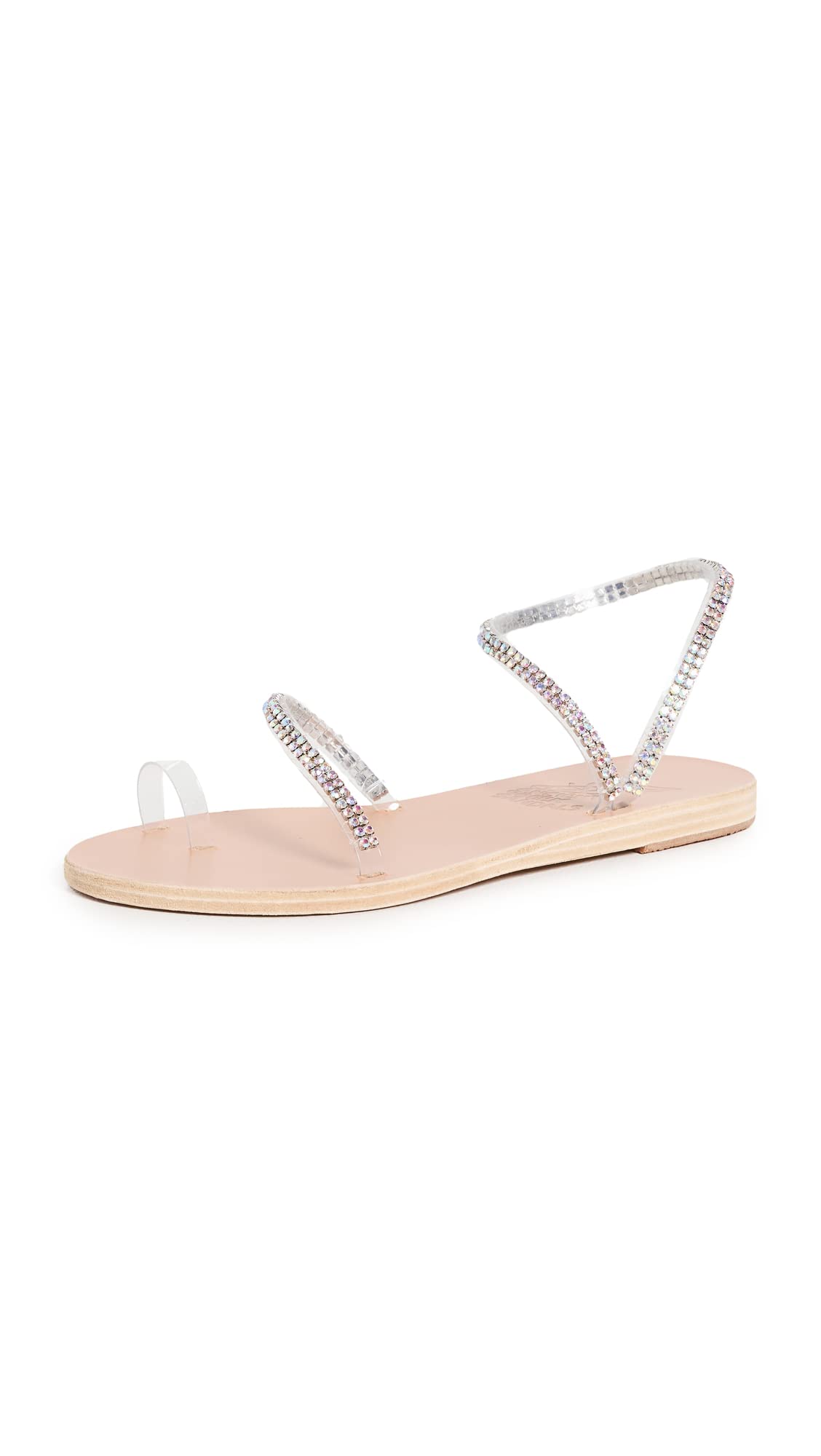 Ancient Greek Sandals Women's Irina Sandals, Natural, Metallic, Silver, 10 Medium US