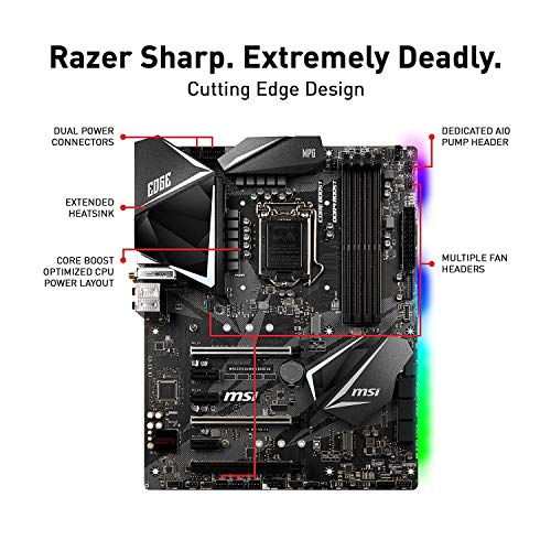 MSI MPG Z390 Gaming Edge AC LGA1151 (Intel 8th and 9th Gen) M.2 USB 3.1 Gen 2 DDR4 HDMI DP Wi-Fi SLI CFX ATX Z390 Gaming Motherboard (Renewed)