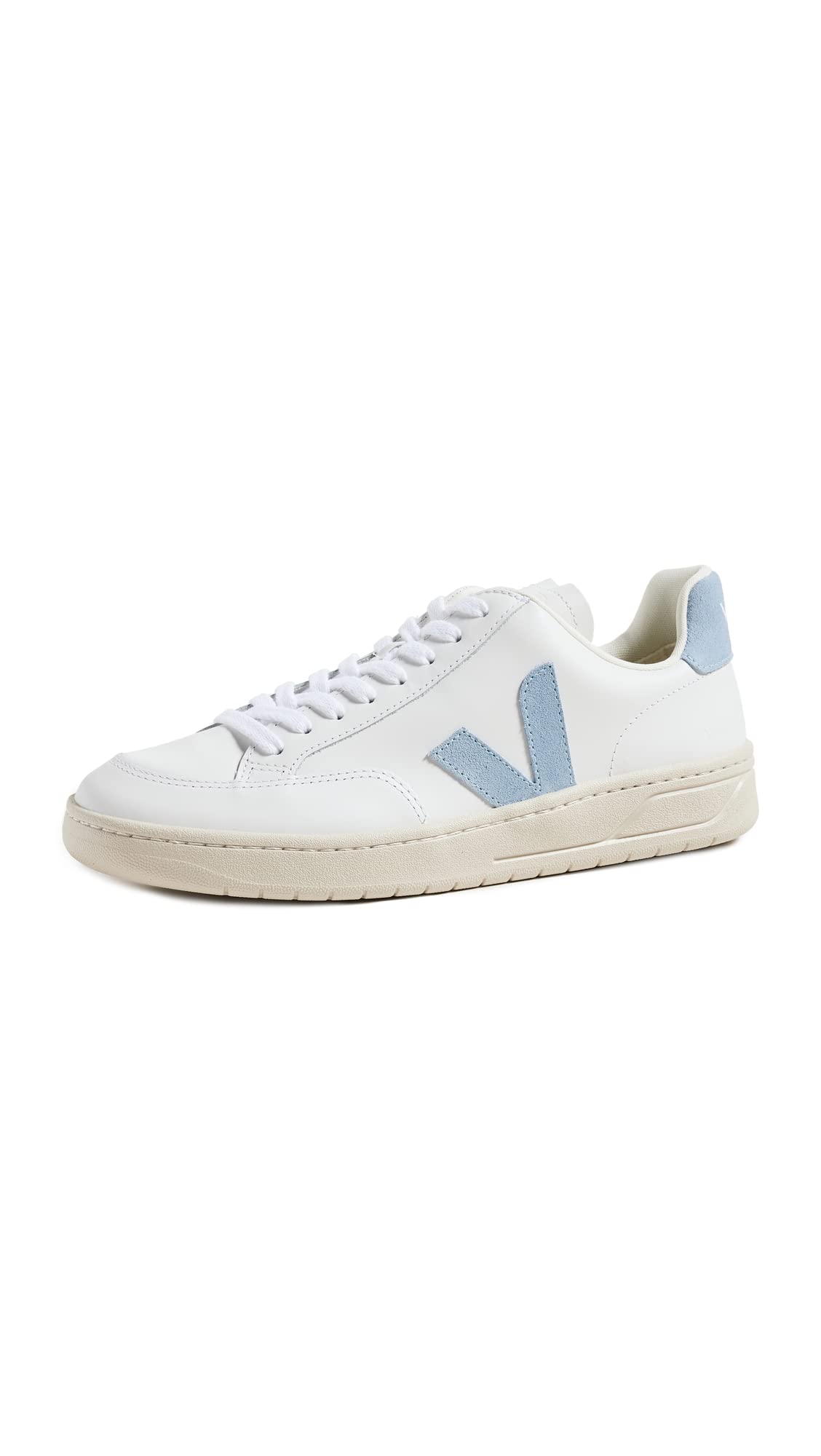 Veja Men's V-12 Leather Sneakers, Extra White Steel, 10 Medium US