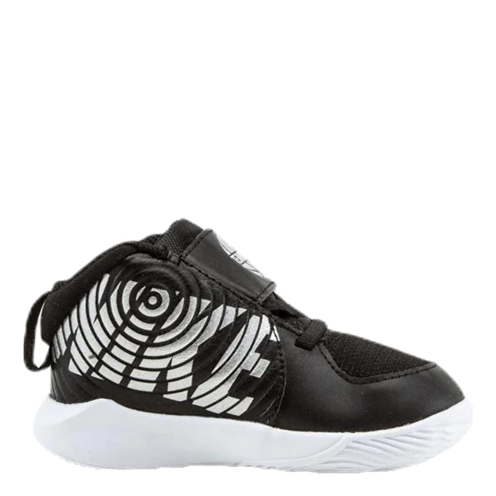Nike Baby Boys Team Hustle D 9 (TD) Sneaker, Black/Metallic Silver-Wolf Grey, 2 Infant