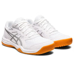 ASICS Women's Upcourt 5 Volleyball Shoes, 5.5, White/Pure Silver