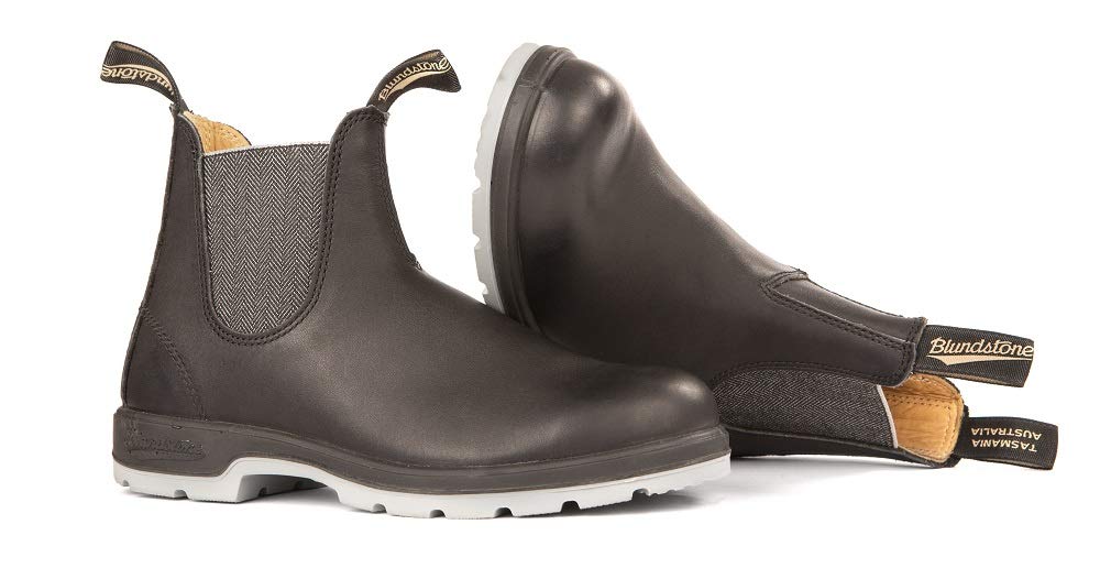 Blundstone BL1943 Classic Unisex Chelsea Boots - Leather & Synthetic Lining - PU Midsole - TPU Outsole Black/Grey Outsole AU 4.5 (US Women's 7.5) Medium