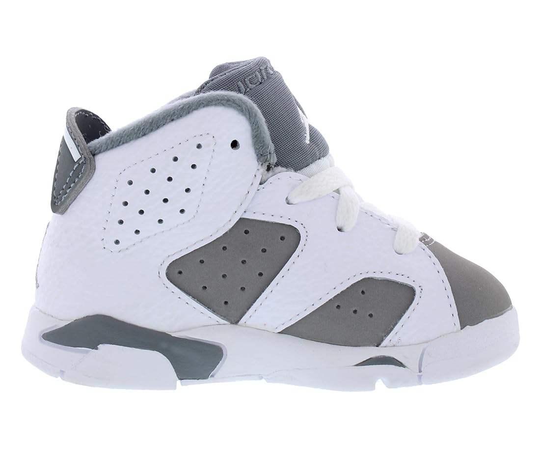 Jordan Baby Boy's 6 Retro (Infant/Toddler) White/Medium Grey/Cool Grey 9 Toddler M