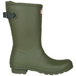Hunter Womens Original Back Adjustable Short Rubber Ismarken Olive Artic Moss Boots 9 US