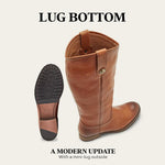 Frye Melissa Double Sole Button Lug Tall Riding Boots for Women - Leather Lined Classics with Modern Stacked Heel and Rugged Mini-Lug Traction Outsole, Bronze - 8M