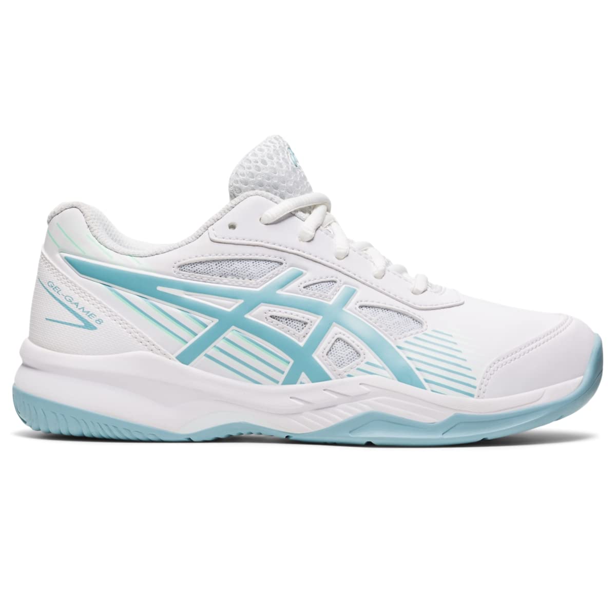 ASICS Gel-Game 8 GS (Little Kid/Big Kid) White/Smoke Blue 6.5 Big Kid M