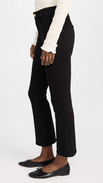 FRAME Women's Le Crop Mini Boot Jeans, Film Noir, Black, 25