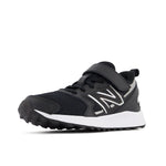New Balance® Kids Fresh Foam 650v1 Bungee Lace with Top Strap Shoes for Kids – Comfortable Padding Black/Metallic Silver 1.5 Little Kid XW