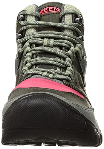 KEEN Women's Ridge Flex Mid Height Waterproof Hiking Boot, Castor Grey/Dubarry, 11