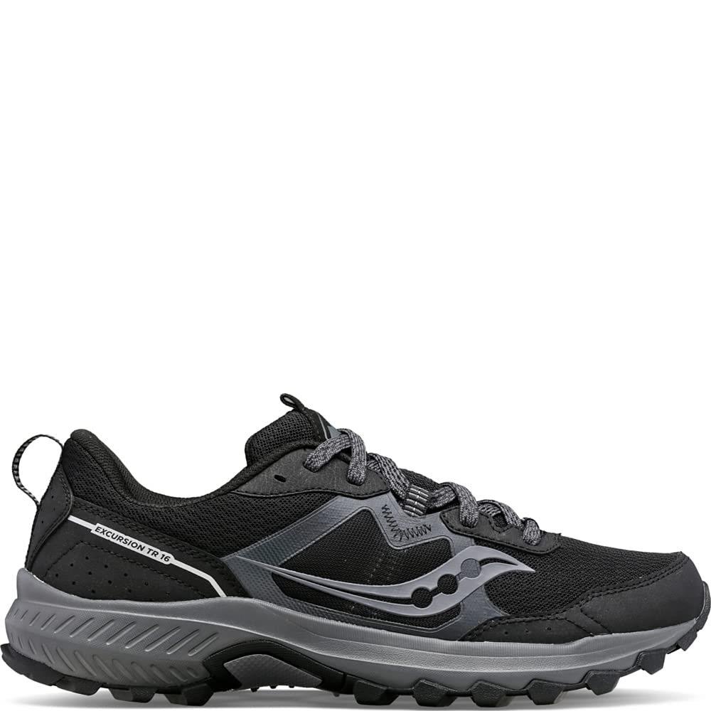 Saucony Men's Excursion Tr16 Discontinued Trail Running Shoe, Black/Charcoal, 12.5