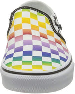 Vans Unisex-Child Classic Slip-on (Little Big Kid) (Rainbow Check (Blk/Wht), 1 Kids)