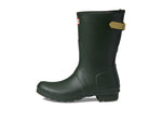 Hunter Original Back Adjustable Short Boots for Women - Rubber Upper with Nylon Lining, Cushioned Footbed, and Buckled Strap Maa Green/Wild Green 6 M