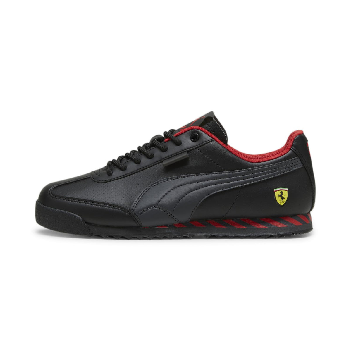 PUMA Mens Ferrari Roma Via Sneaker, Mens Black-Flat Dark Gray, 14