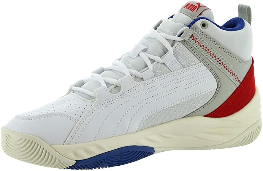 PUMA Rebound Future Evo Men's Basketball 9 D(M) US White-Surf The Web-High Risk Red-Grey