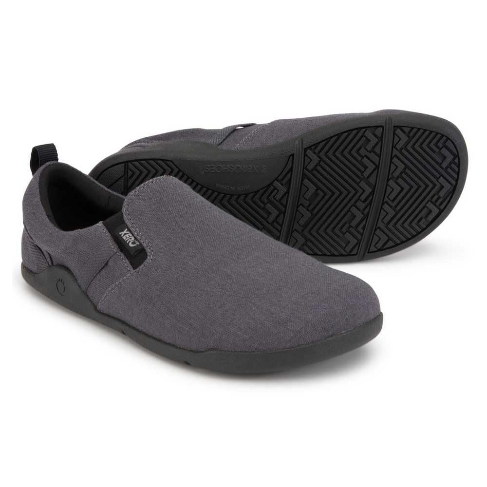 Xero Shoes Men's Aptos Hemp Canvas Barefoot Slip-Ons, Asphalt, 12.5