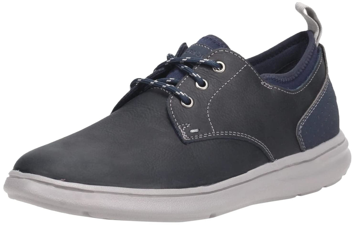 Rockport Men's Beckwith Plain Toe Oxford Sneaker, New Dress Blues Leather/Suede, 6.5 Wide