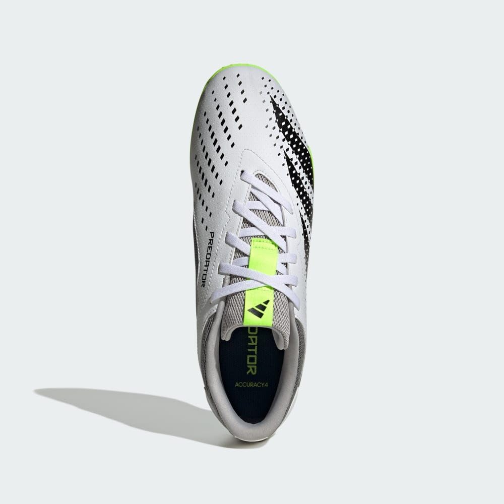 adidas Predator Accuracy.4 Indoor Footwear White/Core Black/Lucid Lemon Men's 12 Medium