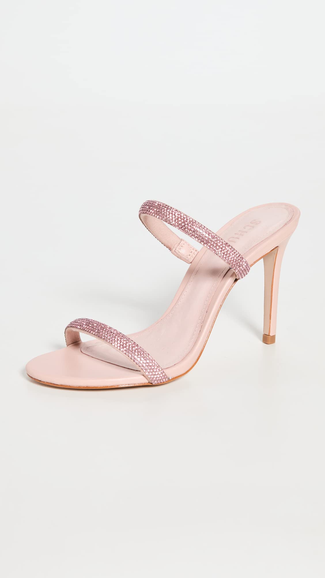 SCHUTZ Women's Taliah Crystal Sandals, Light Pink, 8 Medium US