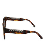 Stella McCartney SC0064S Sunglasses 003 Havana Ruthenium/Green Lens 51 mm